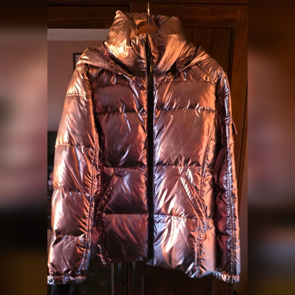 S13 by SAM. Hooded Shiny Puffer Jacket